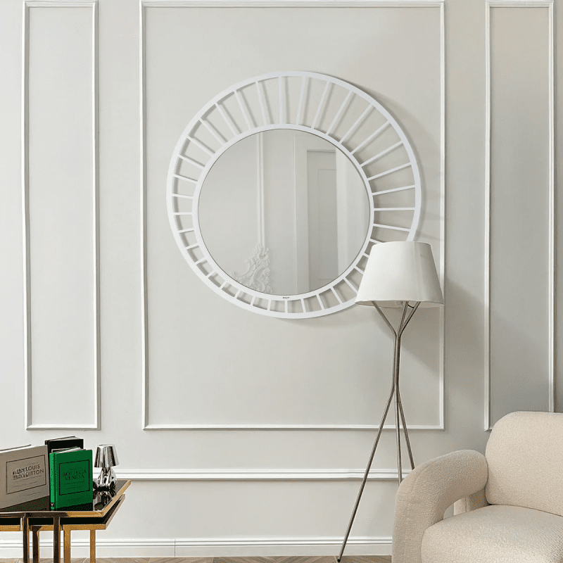 Specchio moderno da parete Ray  Colore Bianco marmo - 0sp5155c158