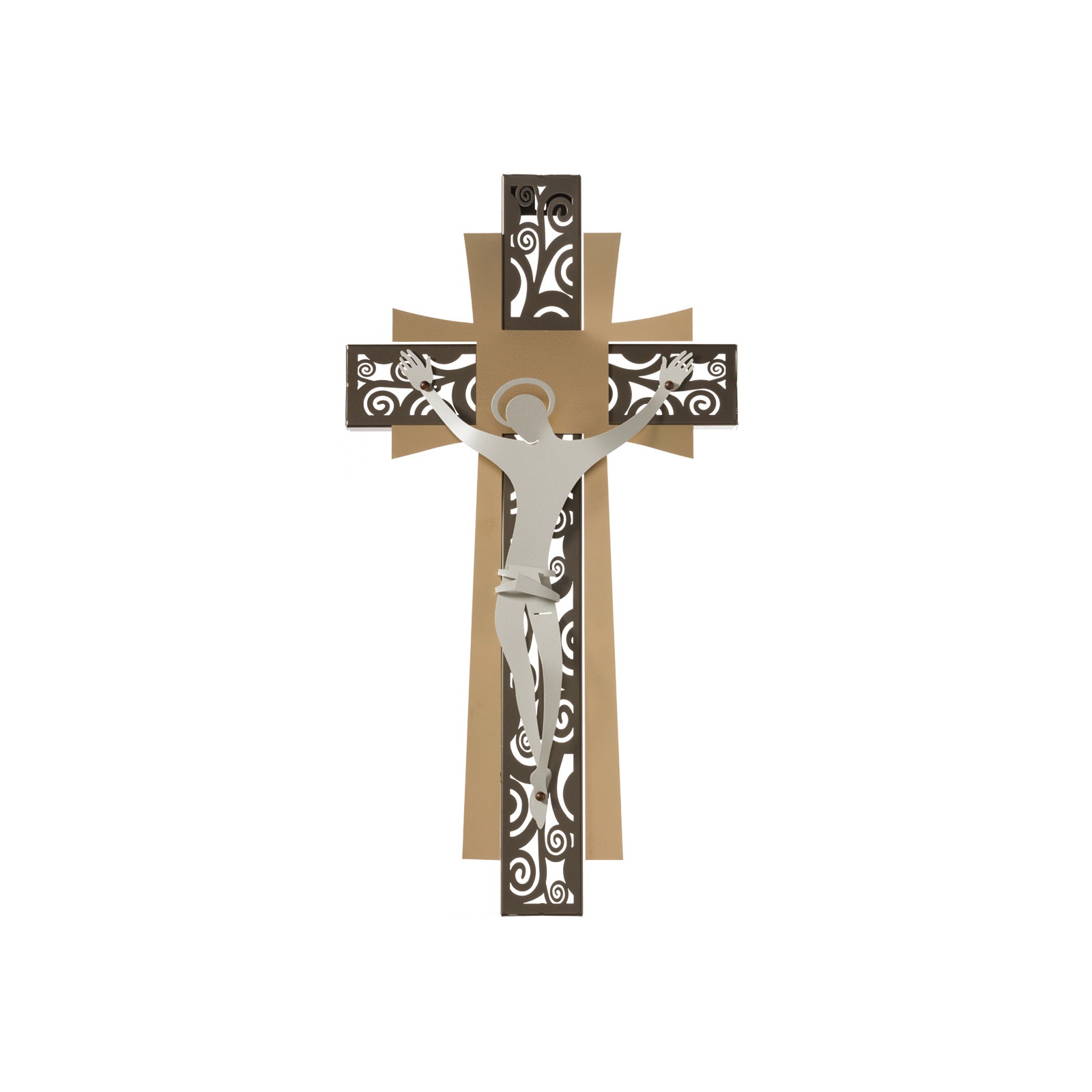 Crocifisso decor piccolo bronzo-oro trasparente-avorio - 0va3658c230