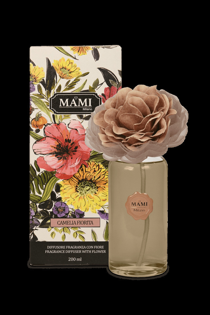 Profumazione per ambiente bottiglia diffusore a fiore da 200ml "Camelia Fiorita" - gi-fragr2.03 Profumazione per ambiente bottiglia diffusore a fiore da 200ml "Camelia Fiorita" - gi-fragr2.03