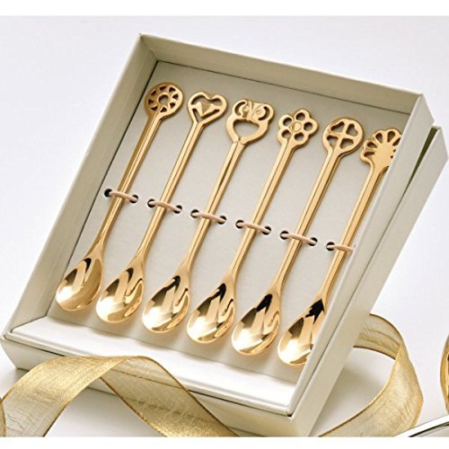 Set da 6 cucchiaini moka portafortuna rosa gold 18 kt - 43-a7008rg/6