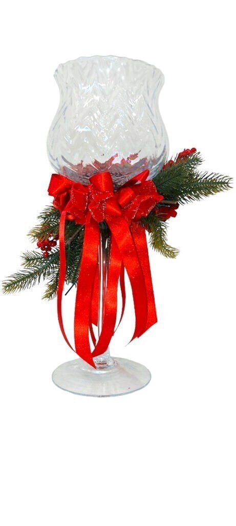 Portacandela a coppa decoro rosso - crl0027p