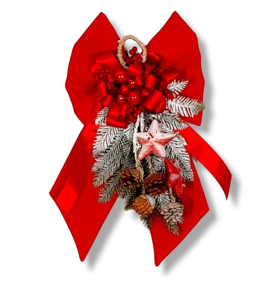 Fiocco con appendino stella rosso - fcl0374