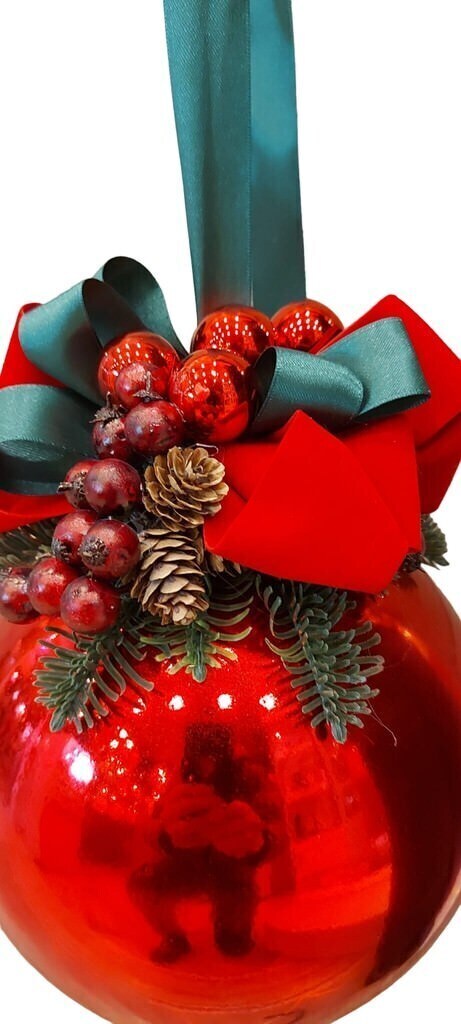 Sfera in materiale plastico di colore rosso lucido diametro cm 20 - kal2090groa