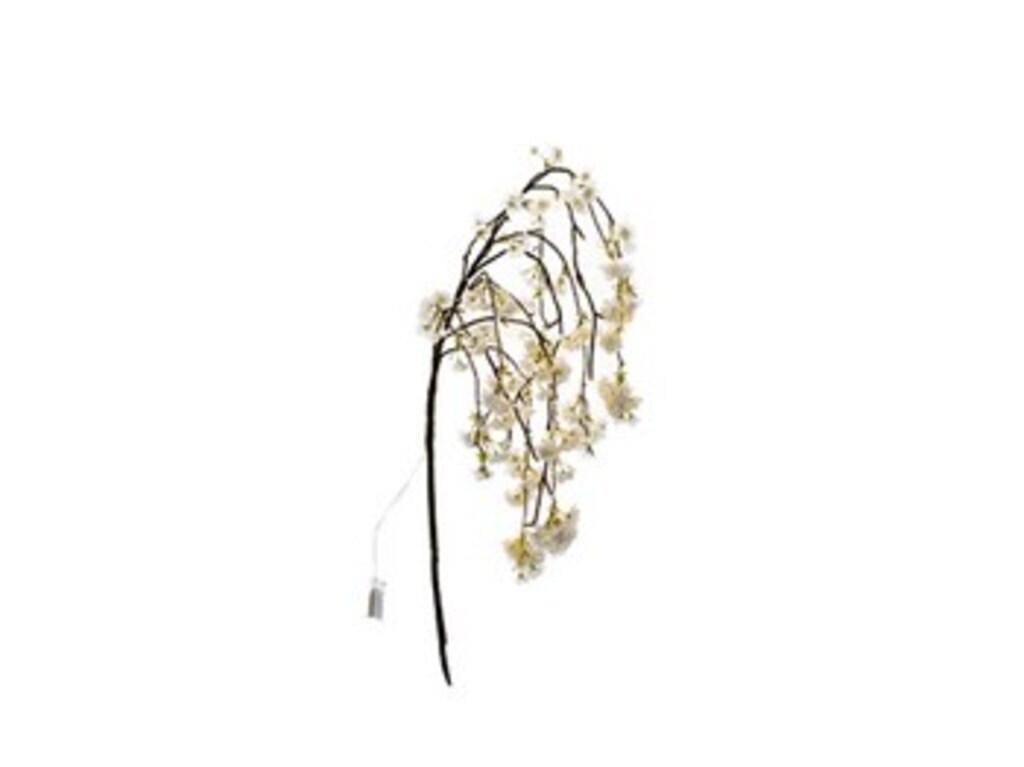 Ramo fiorito con 24 luci led a batteria cm 90 bianco - b4581