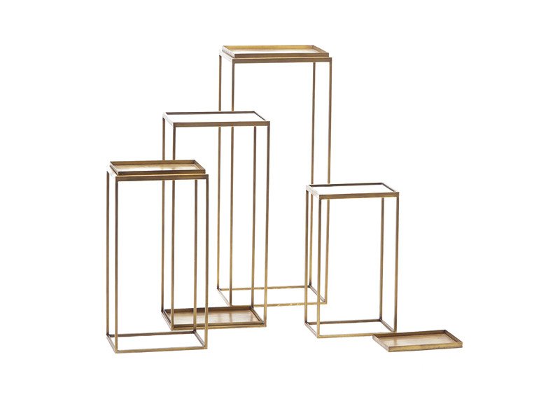 Set 4pz strutture rettangolari con specchio e vassoio rimovibili max c - b4935