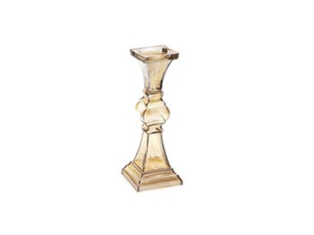 Candelabro vetro luster diametro 13 cm - altezza 36 cm ambra - b5335