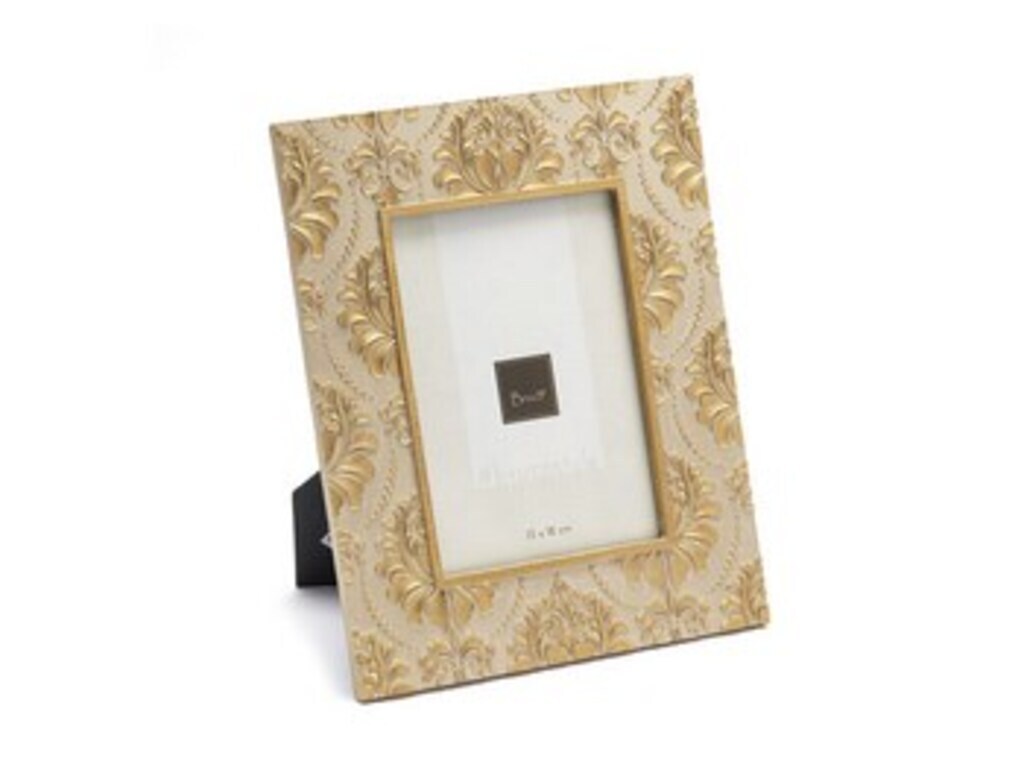 Portafoto damasco cm 22x27 oro - b6111