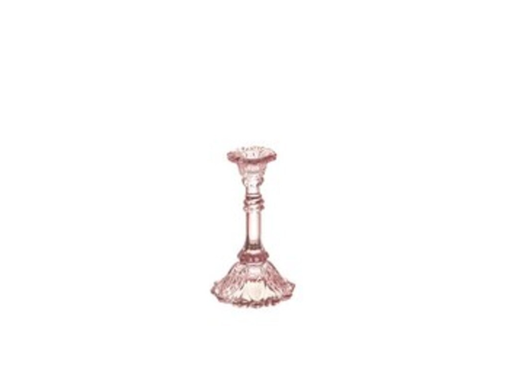 Candelabro vetro julie diametro 10 cm - altezza 18 cm rosa - b6257 Candelabro vetro julie diametro 10 cm - altezza 18 cm rosa - b6257