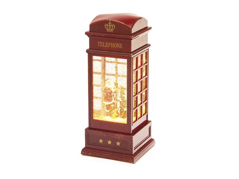 Cabina telefonica resina con led cm10x27 rosso - b6501