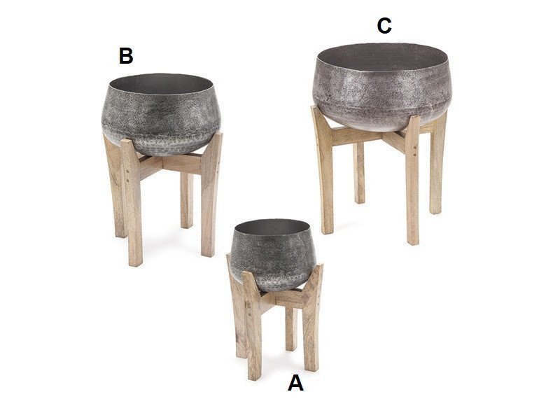 Caspo' alluminio con piedi legno  antracite C - b6538