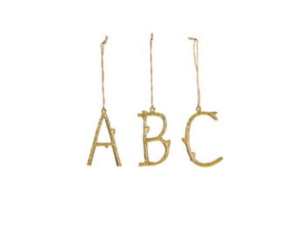 Decorazione lettera s alfabeto alluminio dorato cm 10x10 - b6638