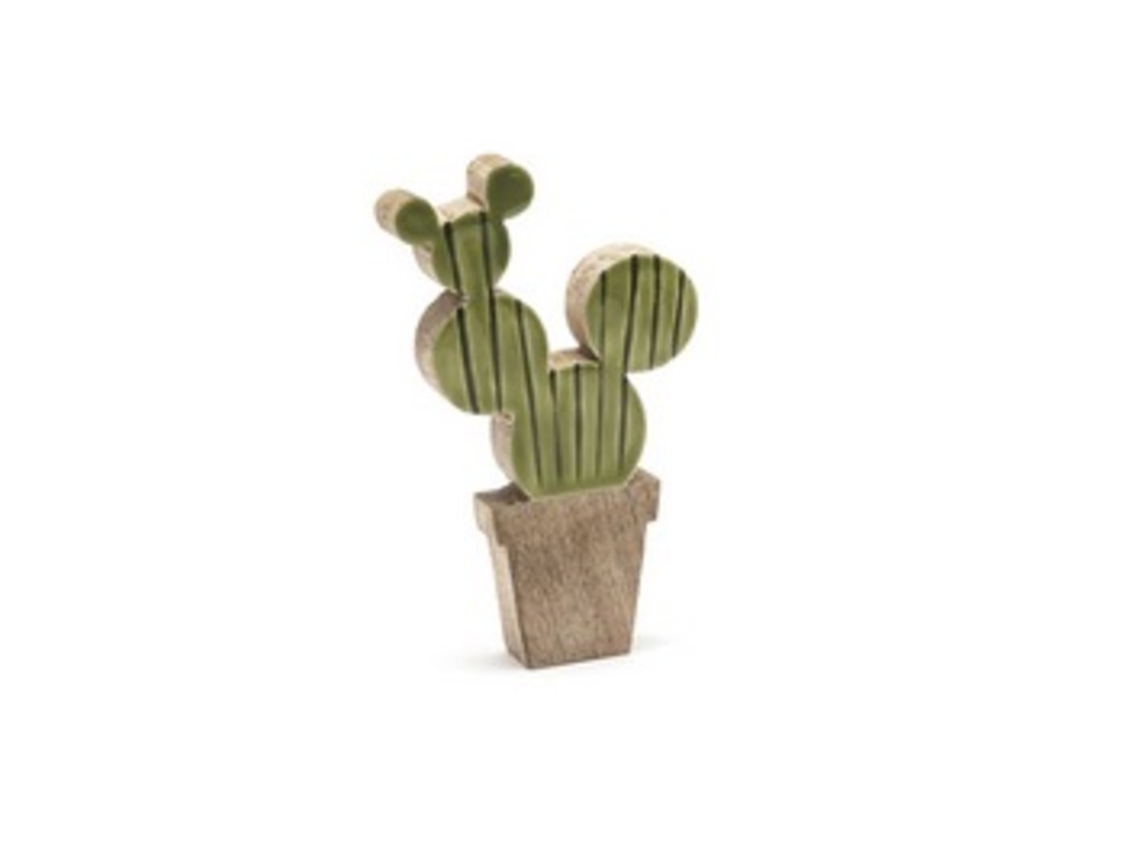 Cactus legno cm 12x21 verde - b6790 Cactus legno cm 12x21 verde - b6790