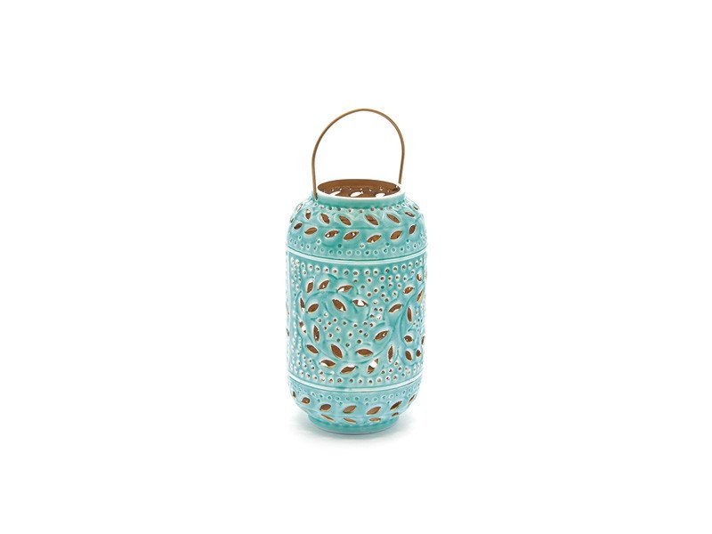 Lanterna alluminio fantasy cm 15x27 azzurro - b6885