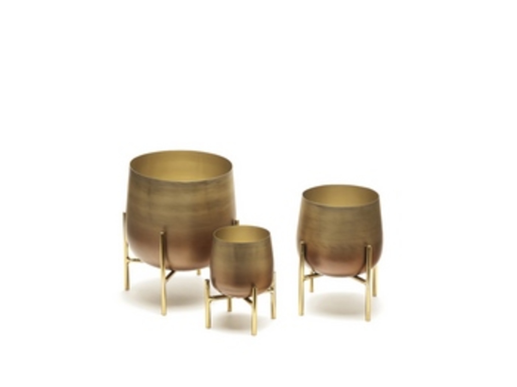 Vaso alluminio con base cm 12x15 oro/bronzo - b6949 Vaso alluminio con base cm 12x15 oro/bronzo - b6949