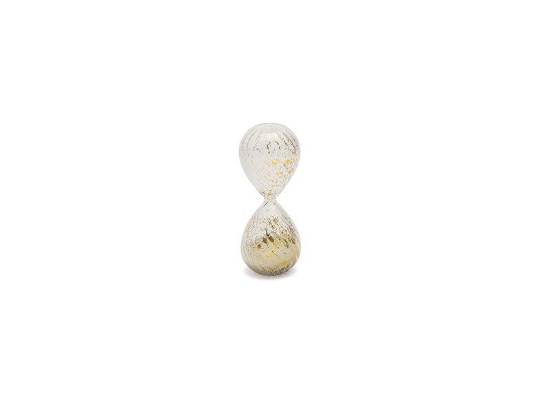 Clessidra vetro twist con glitter oro cm 5x13 bianco - b6997bc Clessidra vetro twist con glitter oro cm 5x13 bianco - b6997bc