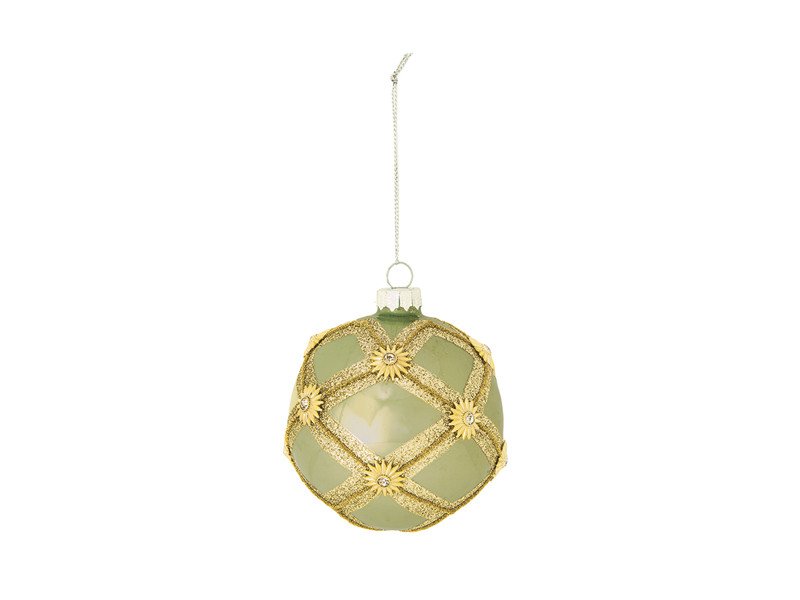 Decorazione sfera vetro rombus diametro 10 verde - b7002vr