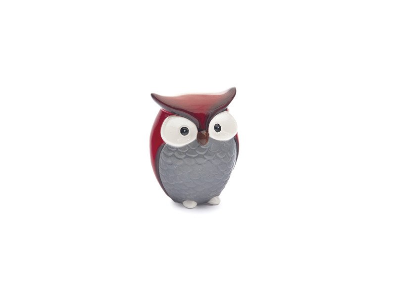 Gufetto ceramica buby cm 8x10 grigio/rosso/bianco - b7021 Gufetto ceramica buby cm 8x10 grigio/rosso/bianco - b7021