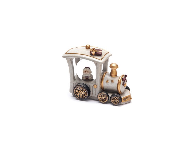 Trenino resina con snowball babbo cm 11x11 multi - b7064
