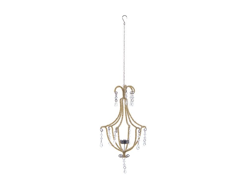 Decorazione lampadario porta tealight cm 18x25 oro - b7210
