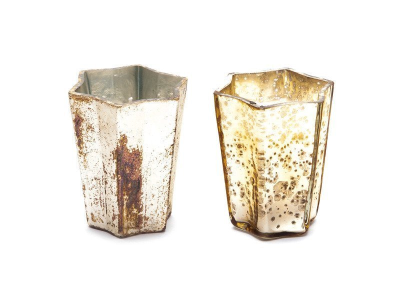 Candela in vasetto vetro cm 9x10 - assortiti - oro antico - b7320