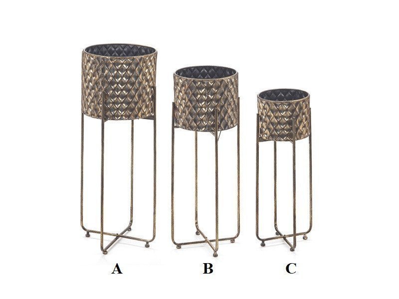 Vaso lata con alzata cm 34x93 oro antico - b7359