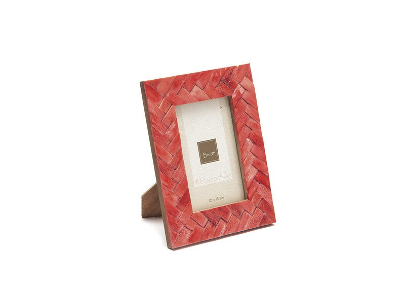 Portafoto bones braid cm 17x22 corallo - b7447