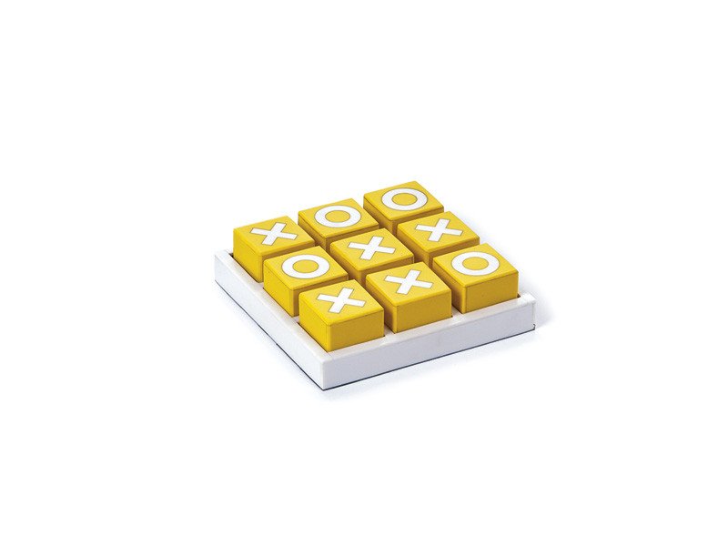 Tris bones cm 18x18x5 bianco/giallo - b7452