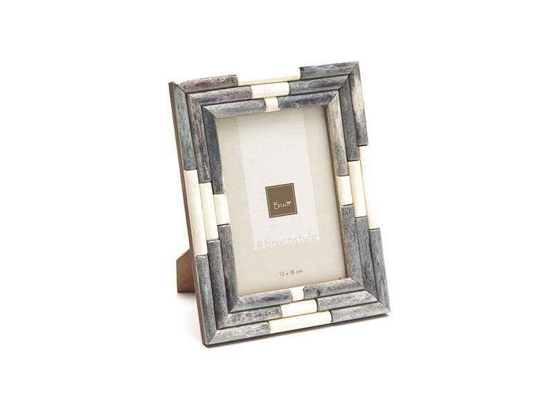 Portafoto bones pipe cm 19x24 bianco/grigio - b7454