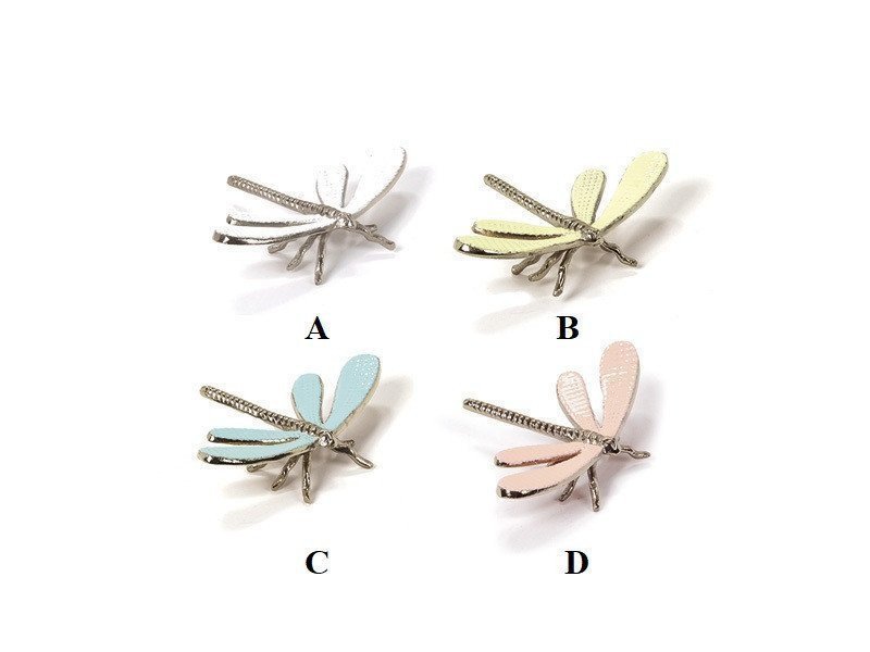 Libellula in alluminio cm 15x15 bianca - b7598