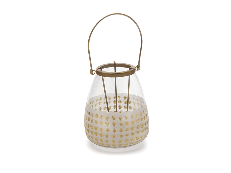 Bugia vetro mercury cm17x20 oro/trasparente - b7718