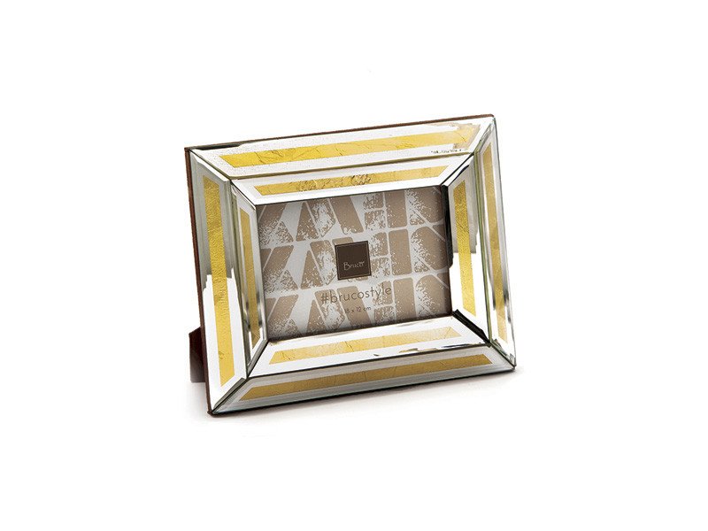 Portafoto specchio gold foil cm22x27 oro - b7747 Portafoto specchio gold foil cm22x27 oro - b7747