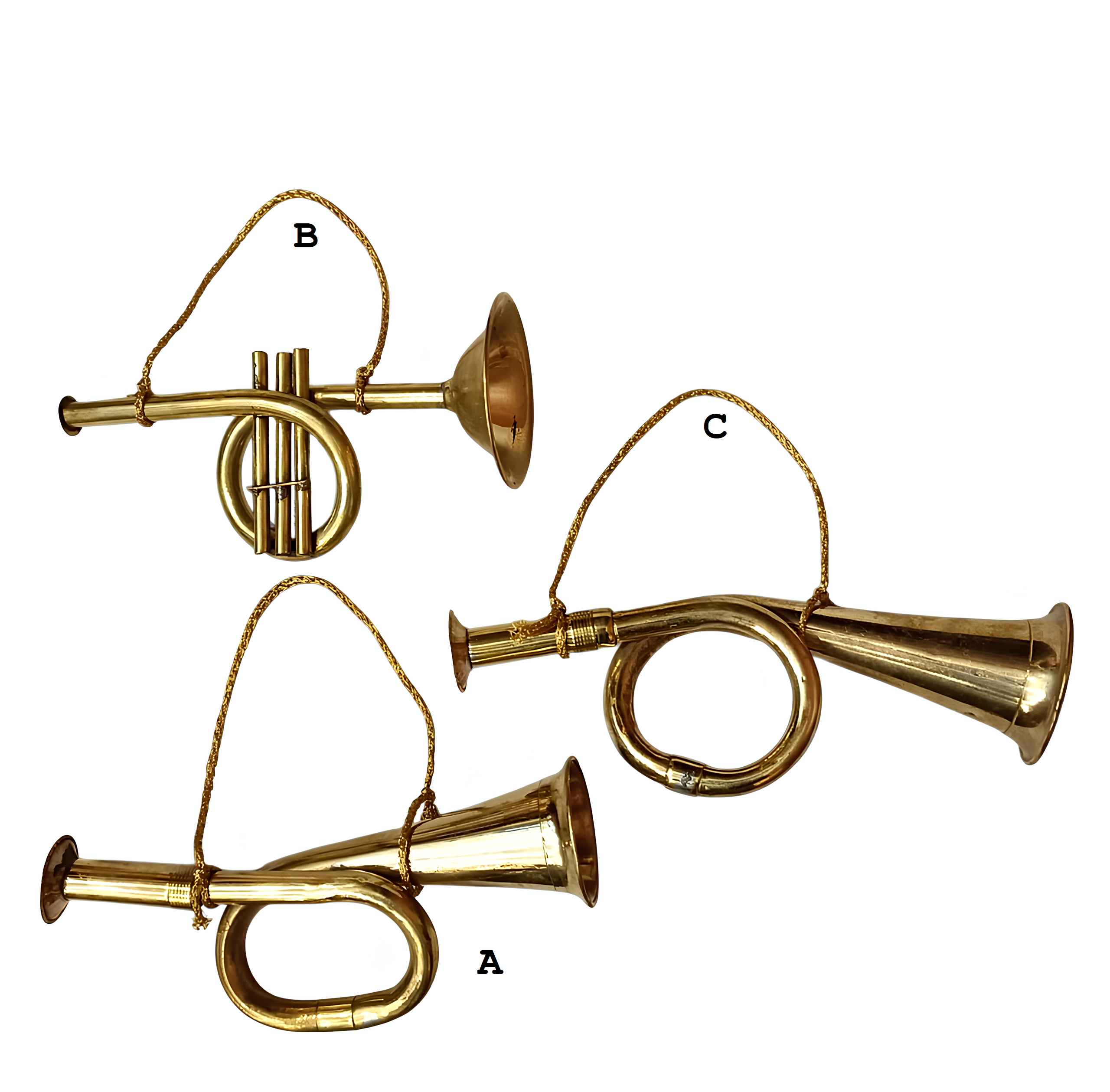 Decorazione trombetta metal cm 15x6 colore oro - b7764