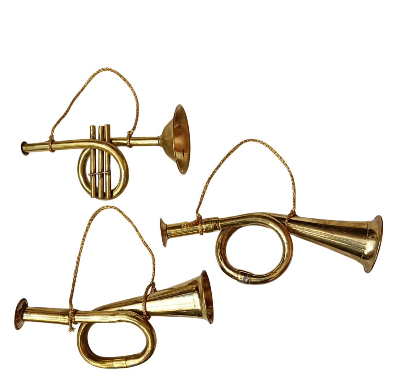 Decorazione trombetta metal cm 16x8 colore oro - b7764