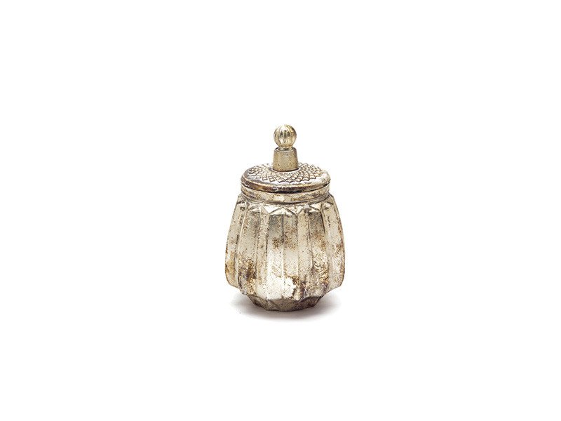 Barattolo vetro con candela cm10x16 antique gold - b7781 Barattolo vetro con candela cm10x16 antique gold - b7781