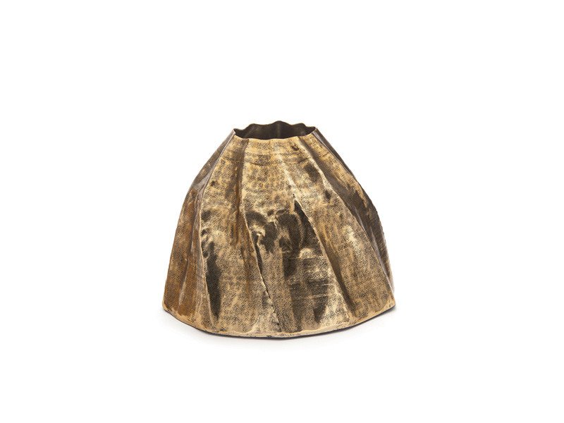Vaso alluminio twist cm40x40x27 antique gold - b7831 Vaso alluminio twist cm40x40x27 antique gold - b7831