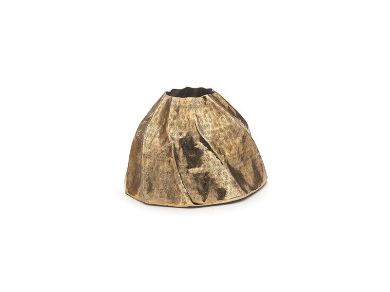 Vaso alluminio twist cm35x35x22 antique gold - b7832 Vaso alluminio twist cm35x35x22 antique gold - b7832