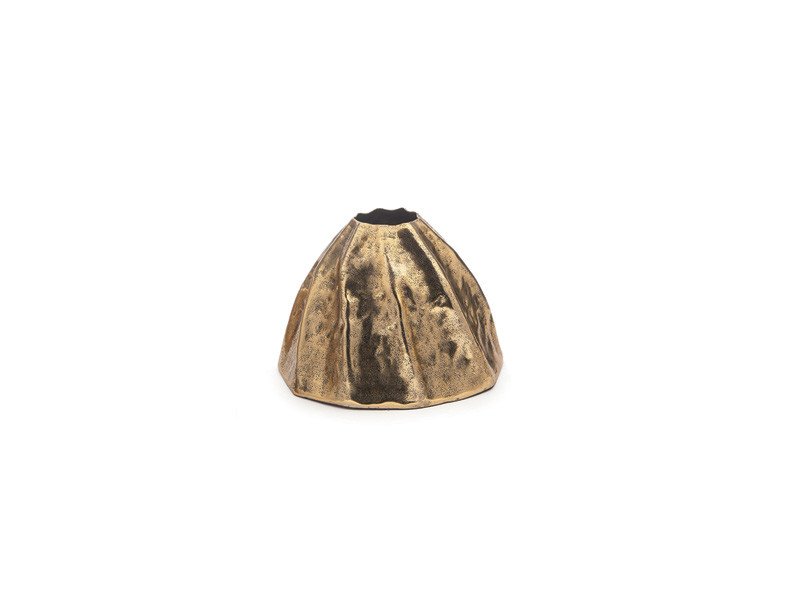 Vaso alluminio twist cm26x26x17 antique gold - b7833