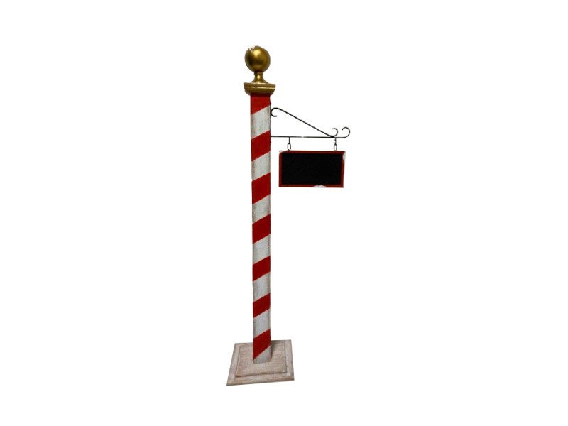 Stendardo con lavagna in metallo cm45x25x124 rosso/bianco/oro - b7949