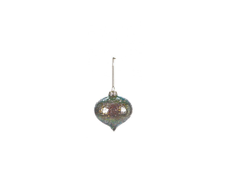 Decorazione vetro forest con paillettes d8 h9 verde - b8000