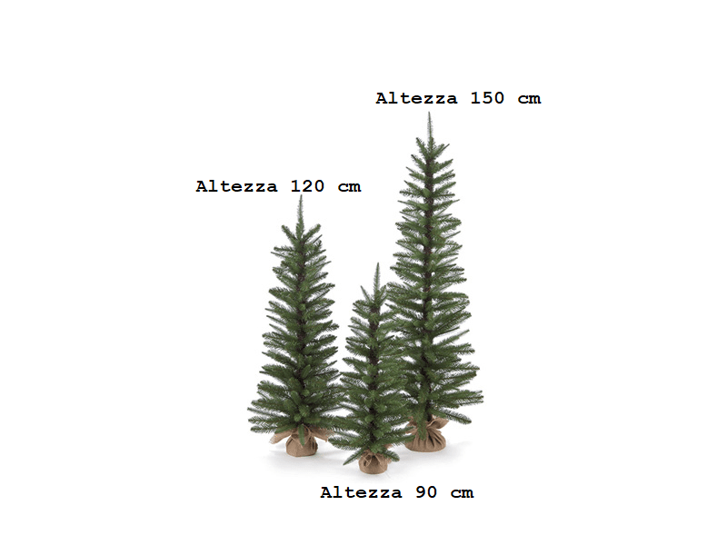 Abete sibillino verde altezza h 150 diametro 54 cm con base juta - b8049
