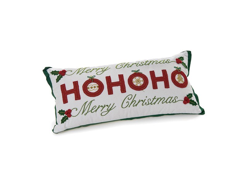 Cuscino hoho cm35x70 bianco rosso verde - b8336