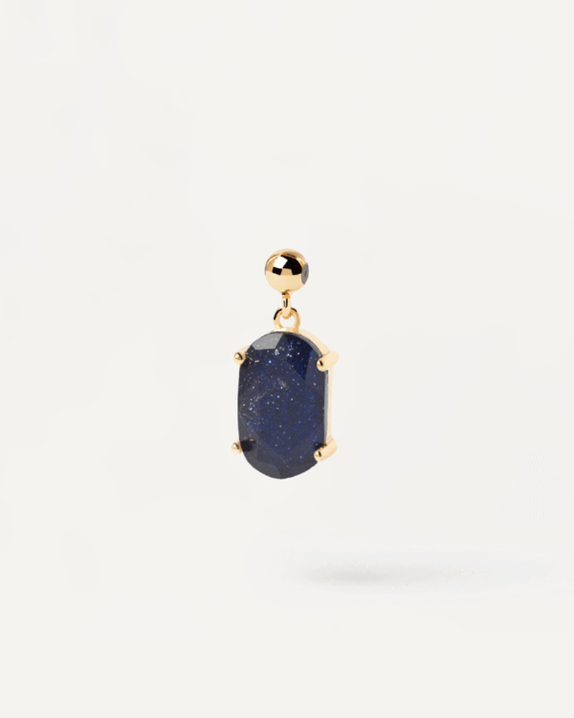 Charm Fortuna Con Pietra Arenaria Blu  - Argento placcato oro 18K / Gemme - ch01-011-u Charm Fortuna Con Pietra Arenaria Blu  - Argento placcato oro 18K / Gemme - ch01-011-u
