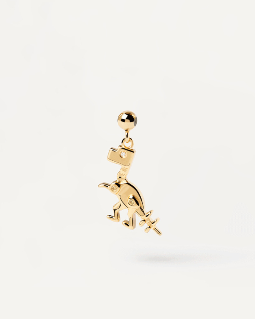Charm Dino  - Argento placcato oro 18K - ch01-017-u Charm Dino  - Argento placcato oro 18K - ch01-017-u