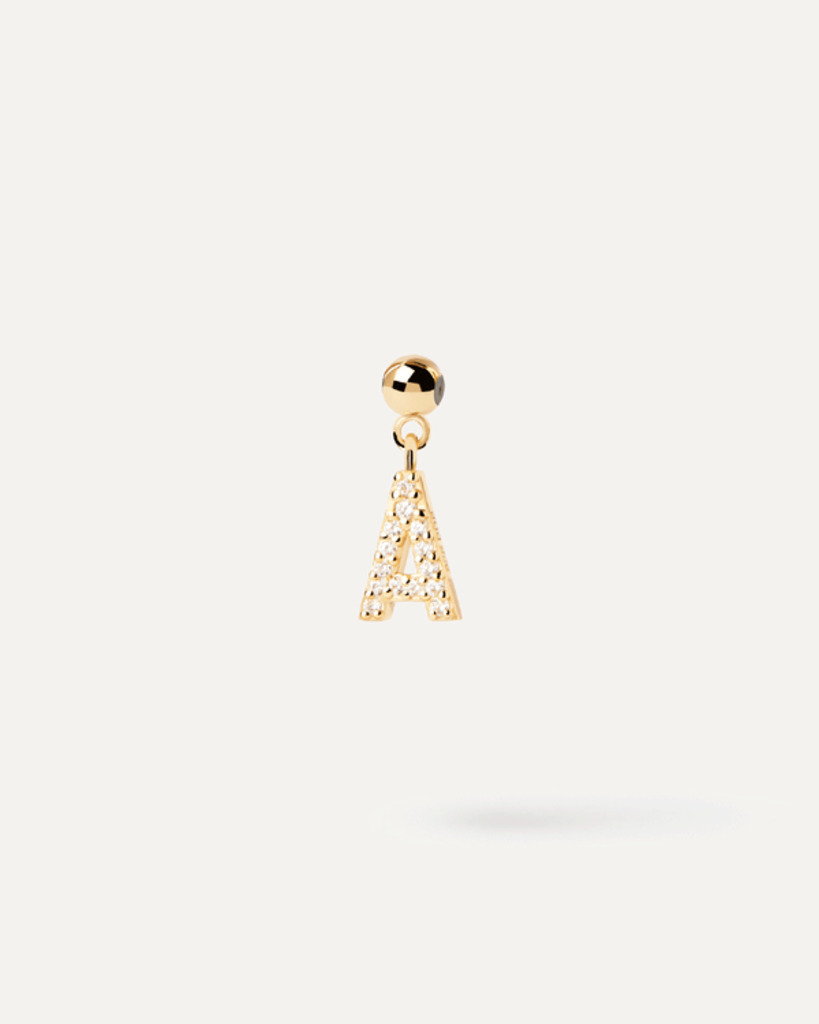Charm Lettera A  - Argento placcato oro 18K - ch01-050-u