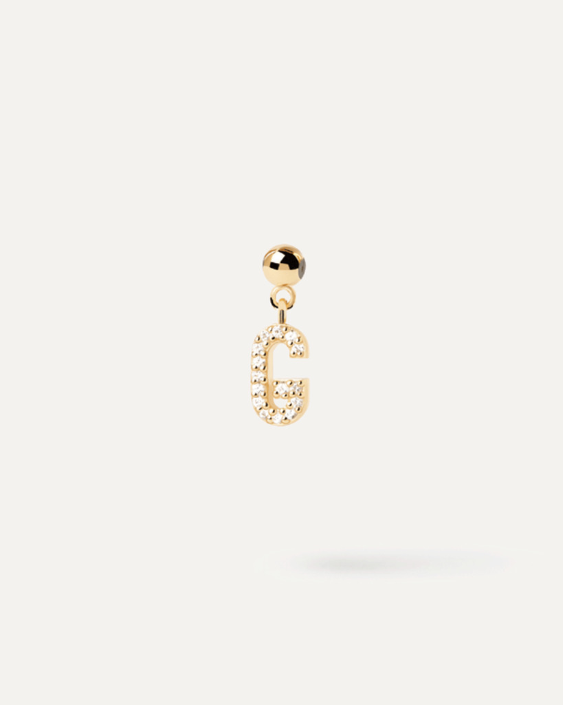 Charm Lettera G  - Argento placcato oro 18K - ch01-056-u Charm Lettera G  - Argento placcato oro 18K - ch01-056-u