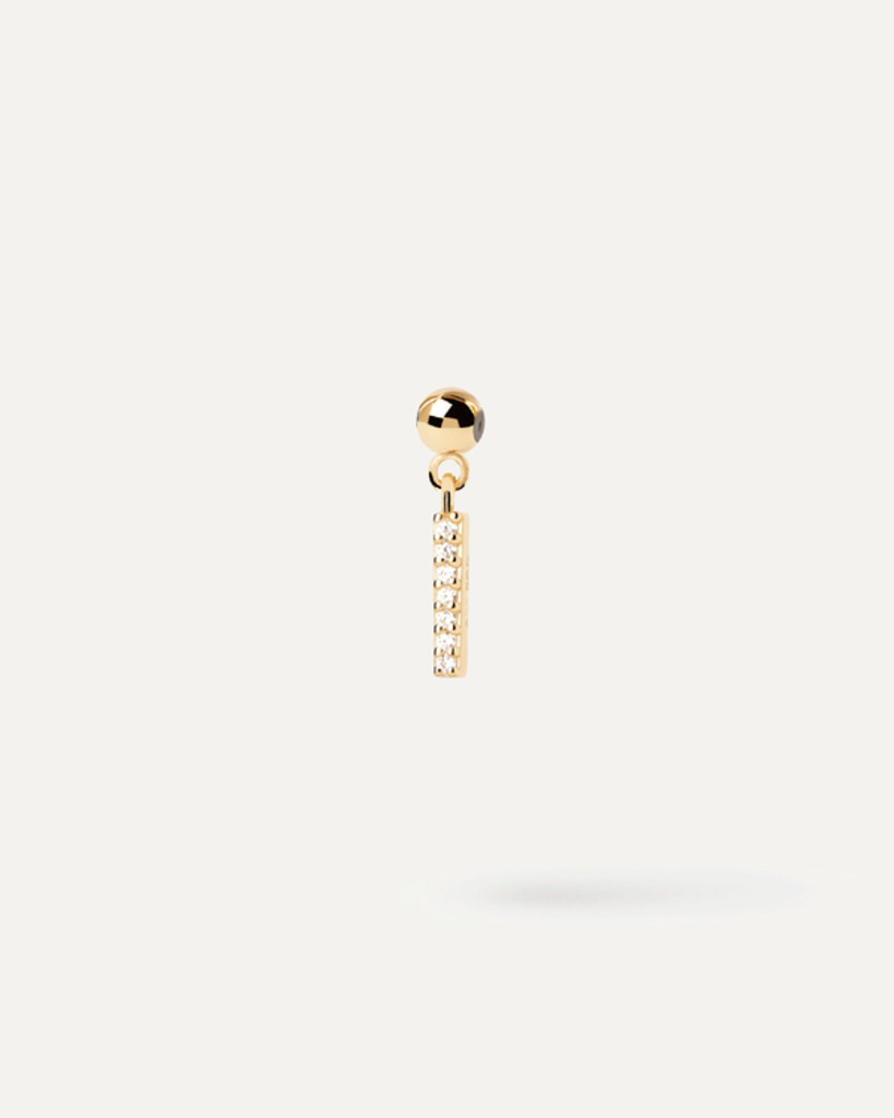 Charm Lettera I  - Argento placcato oro 18K - ch01-058-u Charm Lettera I  - Argento placcato oro 18K - ch01-058-u