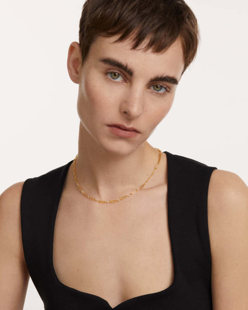 Collana a Catena Miami  - Argento placcato oro 18K - co01-466-u