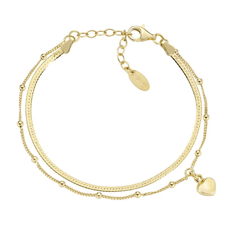 Bracciale Doppia Catena con Cuore - br2picug Bracciale Doppia Catena con Cuore - br2picug
