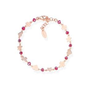 Bracciale Quadrifoglio Stella e Cuore Rosè - brcqsrr