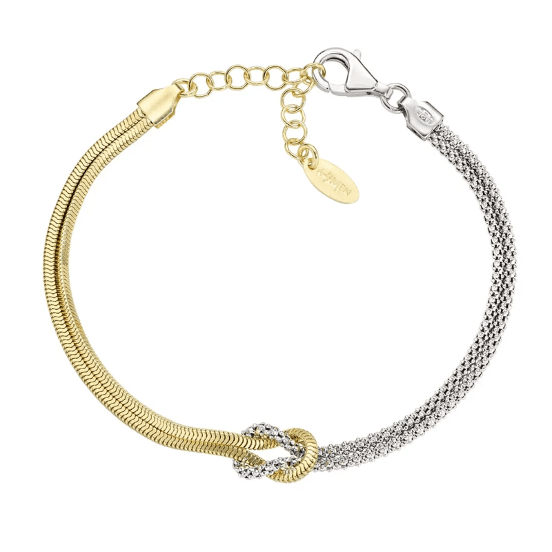 Bracciale Nodo d'Amore Bicolore 16 cm - brnoambg18 Bracciale Nodo d'Amore Bicolore 16 cm - brnoambg18